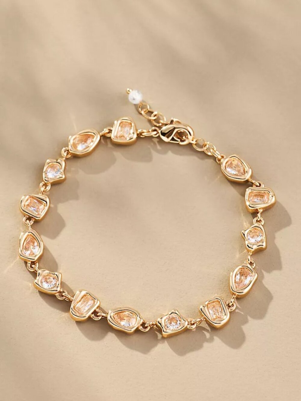 Anthropologie Mixed Stone Bracelet – Gold & Multi-Gemstone NWT